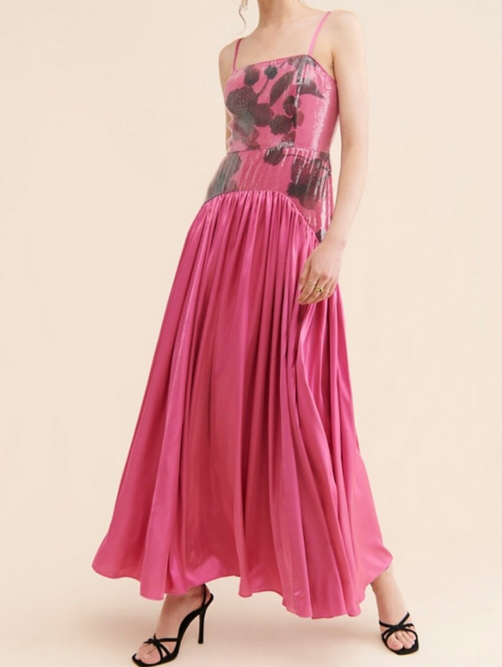 Hutch Sequin Floral Maxi Dress Women Size 2 NWOT